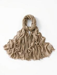 2026 Novo Lenço/Xale Monocromático para Mulheres, Macio, Respirável, Confortável e Amigável à Pele, Minimalista para Uso Diário e Estilo de Rua - Multicolorido - Visão 16