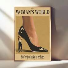 Woman's World, Retro Poster, Vintage Wall Art Print,  Feminit Poster, Aesthetic Decor, Bedroom Apartment  Girly Prints - 黑色 - 查看 2