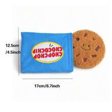 Scented Cookie Squeaky Plush Toy, Interactive Chew Toy For Dogs, Puppy Sniff & Seek Feeding Toy - Blue - View 2