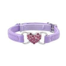 1pc Luxury Plush & Satin Cat Collar With Sparkling Heart Diamond And Bell - Soft Pet Collar Suitable For Weddings, Parties, And Everyday Wear - Multicolor - View 13