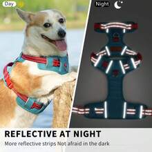 1pc Reflective Pet Chest Harness, Adjustable Webbing For Snug Fit, Soft Breathable Mesh Lining, Comfortable Handle For Easy Lifting - Blue - View 11