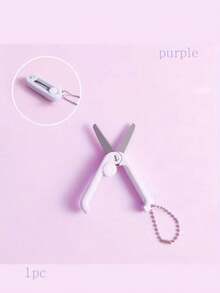 1把莫兰迪式便携迷你剪刀 - 小巧、可折叠、带钥匙扣、多功能小剪刀，适合手工制作和日常使用，工艺剪刀 - 彩色 - 查看 12