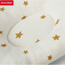 Almohadas para la cabeza de bebés INSULAR Diseño de bebé Almohada de cojín de algodón transpirable - Espíritu Gris (S) - Ver 3