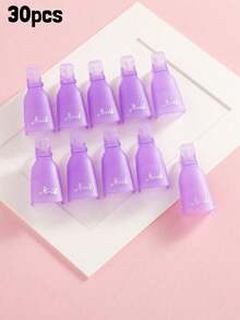 20/10 piezas Clips quitaesmalte de uñas, Pinzas para esmalte de uñas acrílicas, Clips quitaesmalte de gel, Pinzas de plástico acrílicas para manicura y limpieza de esmalte de uñas, Herramientas para la eliminación y limpieza de uñas - Multicolor - Ver 26