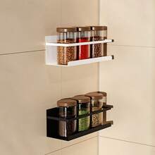 1pc Magnetic Kitchen Storage Rack, Side-Mounted Refrigerator Metal Shelf, Spice Rack, Model B, Space-Saving Household Practical Product, Suitable For Organizing Kitchen Essentials, Fashionable And Practical Design, Perfectly Fits Modern Home - Multicolor - View 2