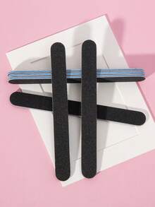 5/Pcs Set Natural Nail Files - 100/Grit Sandpaper Nail Files, Professional Nail Files And Buffing Blocks Set - Professional Gel Nail Files, Black Nail Buffers Nail File Set - 黑色 - 查看 10