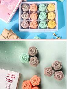 A 12-Piece Rose-Shaped Bath Salt Ball Gift Box, Bath Ball, Soaking Ball, Long-Lasting Fragrance, Suitable For Bathing Or Foot Bath, Bubble Bath Ball, Bath Set, Cleansing And Moisturizing, Is An Excellent Valentine's Day Gift, Friend Gift, And Women's Gift. - Pink - View 5