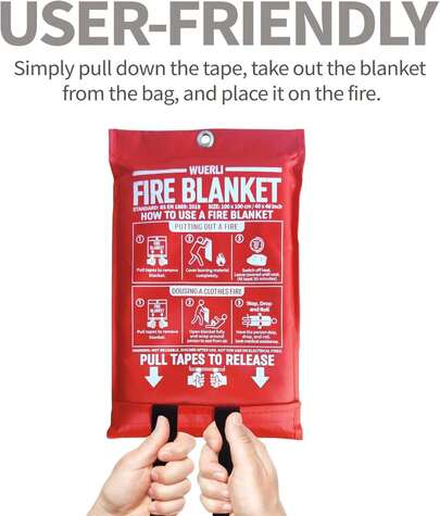 Emergency Fire Blanket, Fire Extinguisher Blanket, Fire Suppression Fabric, Flame Retardant Towel Fire Safety Cloth For Home, Kitchen, School, Grill, Car, Office, Warehouse