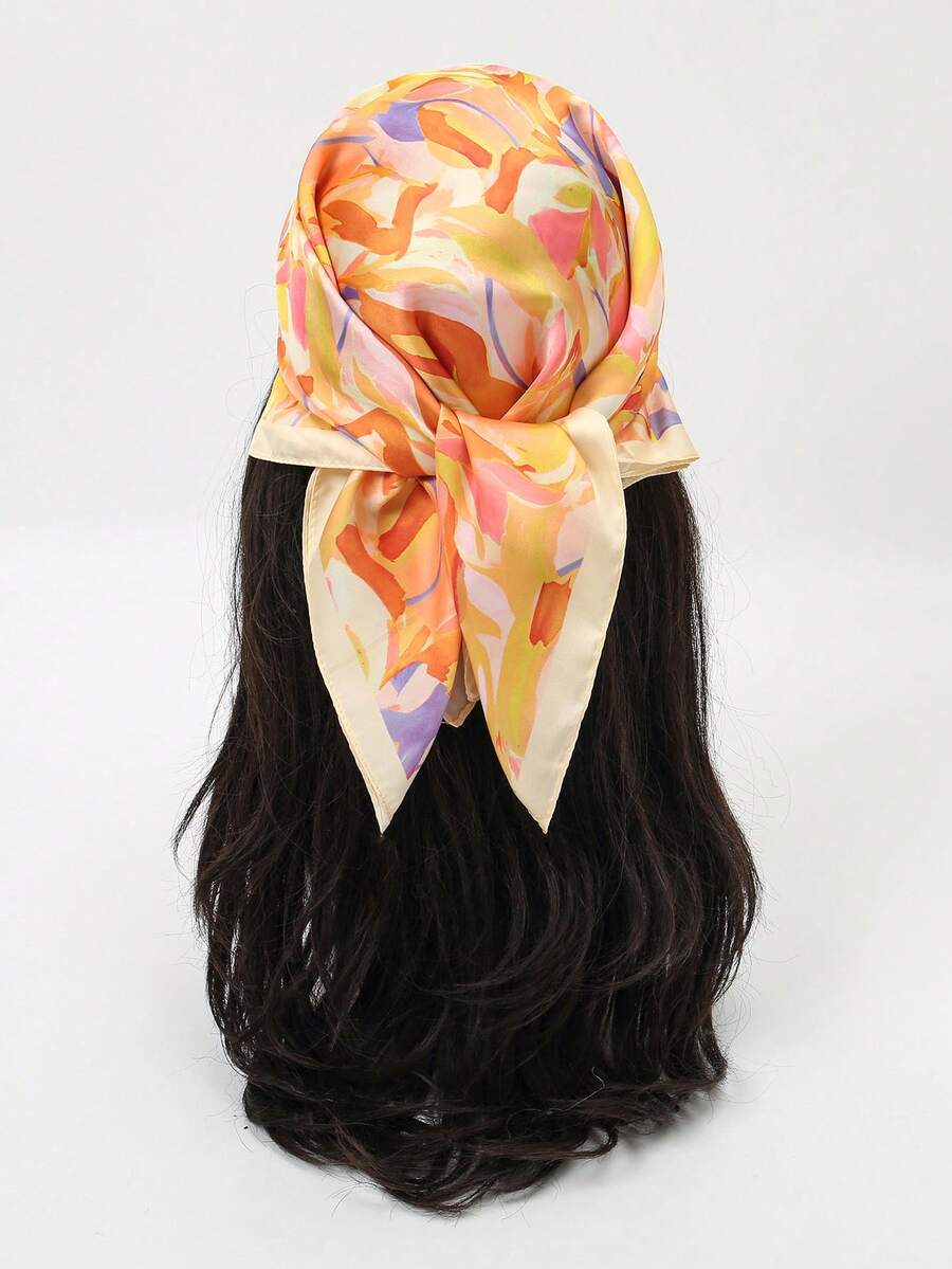 1 chiếc khăn vuông in họa tiết đơn giản 70cm, khăn bandana mùa xuân mới cho nữ, đa năng dùng làm thắt lưng, trang trí túi xách, băng đô, khăn quàng cổ thời trang. - Nhiều màu - Xem 1