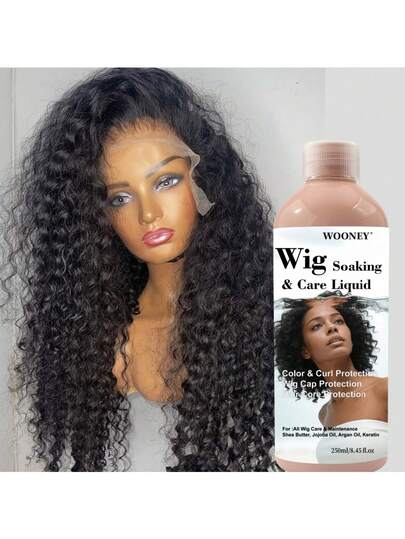 假发浸泡护理液，护色卷发保护，假发帽保护，发芯保护，适用于所有假发护理保养。蕴含乳木果油、荷荷巴油、摩洛哥坚果油和角蛋白，多效合一，清洁保湿，抚平毛躁，防止打结，延长假发寿命。