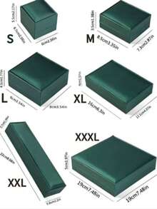 1 Jewelry Box, Silver Gold Jewelry Gift Box, High-End Leather Ring Box, Jewelry Box, Valentine's Day, Mother's Day, Birthday Party Gift Box, Box - Green - View 9