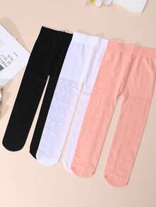 3双超薄踩脚舞蹈紧身裤，高密度弹力透明连裤袜，防勾丝，适合女孩日常穿着 - 彩色 - 查看 5