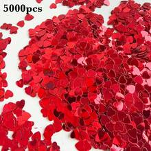 5.000 Peças de Lantejoulas Vermelhas Metálicas Brilhantes - Adequadas para o Dia dos Namorados, Casamentos, Aniversários, Enchimento de Balões e Decoração de Mesa - Decorações de PVC (Eventos Românticos, Festas de Solteiros, Festivais) - Multicolorido - Visão 12