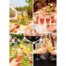 150ml Champagne Flute, 5oz Unbreakable Stemmed Champagne Glasses, Reusable Champagne Toasting Flutes, Clear Plastic Martini Glasses - Perfect For Cocktails, Champagne And Desserts - Reusable, Mousse Cups - Transparent - View 9