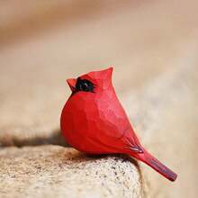 1pc Red Bird Resin Craft Figurine, Northern Cardinal, Couple Fat Bird, Home Desktop Decoration, Handmade Red Bird Statue Best - Nhiều màu - Xem 7