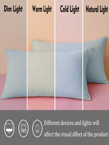 1 vỏ gối màu xanh nhạt, bộ đồ giường ngủ, đồ dệt gia dụng mềm mại và thoải mái, thân thiện với da, có nhiều màu sắc để lựa chọn, phù hợp cho ký túc xá nam và nữ, trang trí nhà cửa đơn giản và thời trang, bộ đồ giường ngủ mềm mại và thoải mái, có thể giặt máy (không kèm ruột gối). - Màu xanh nhạt - Xem 4