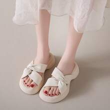 Sandalias de plataforma con tacón de cuña para mujer Sandalias de plataforma de verano para mujer - Novedad Sandalias para exterior con suela blanda, transpirables y antideslizantes. Suela gruesa con detalles trenzados para un sofisticado estilo playero francés. El diseño en negro combina a la perfección con vestidos. - Blanco - Ver 6