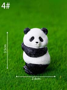 4 st minifigurer av panda, lämpliga för mikrolandskap, rumsdekor, skrivbordsdetaljer, mjuk och söt design med bedårande uttryck, ger värme och läkning till vardagen, önskar dig alltid gott humör och ett underbart liv - Multifärgad - Visa 8