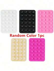 5pcs Silicone Phone Holder, Suction Cup Phone Stand, Hands-Free Phone Handle, Ring Holder, Compatible With Android, White + Black + Pink + Transparent + Rose Red, Great Gift For Valentine''s Day