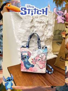 Disney 1个官方授权的缝线图案午餐包时尚手提包休闲多功能单肩包轻便可调节肩带斜挎包，适合女士/女孩/青少年/学生日常/外出/购物/外出午餐盒野餐包便携大容量，是学校假期必备夏季用品。 - 彩色 - 查看 7