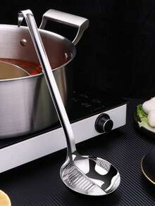 1个不锈钢二合一汤勺兼滤勺，多功能火锅勺，可拆卸清洗，适用于家庭和餐厅。 - 銀色 - 查看 3