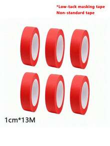 6 Rolls Vibrant Colorful Masking Tape, Suitable For Wall Art & Crafts, Non-Waterproof, Can Be Applied To Plastic, Wood, Glass, DIY Projects, Label Tape | Decorative Tape | Easy Tear Tape, Painting, Classroom Decoration, Color Sorting - Multicolor - View 13