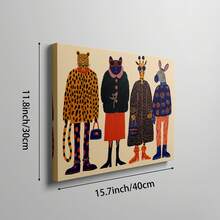 Tranh treo tường hình động vật ngộ nghĩnh, họa tiết động vật hiện đại đầy màu sắc | Trang trí độc đáo theo phong cách Trung cổ đương đại, nhiều màu sắc, phù hợp cho phòng ngủ, phòng khách hoặc văn phòng, tranh áp phích động vật theo phong cách Pop Art cổ điển, quà tặng cho phái nữ, có khung hoặc không khung. - Nhiều màu - Xem 10