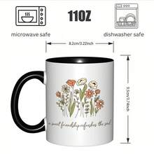 1 Elegant Christian Inspirational Coffee Mug With Floral Design - 11 Oz Insulated Ceramic Cup, "Sweet Friendship Refreshes The Soul" And Bible Verses, Non-Slip Base, Beige/Brown/White Soft Floral Pattern - Ideal Gift For Women, Moms, Sisters, Friends, Colleagues - Birthday, Christmas, Easter, Valentine's Day Gift - Hand Wash Only, Reusable Coffee, Tea, Hot Drink Cup - [白色的] - 查看 4