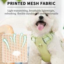 1 bộ đai đeo phản quang cho thú cưng, dây đai điều chỉnh giúp ôm sát chó, lớp lưới mềm mại và thoáng khí bên dưới lớp vải, tay cầm thoải mái giúp dễ dàng bế chó bất cứ lúc nào. - Hồng - Xem 8