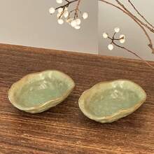 Japanese Retro Ceramic Small Dipping Sauce Dish, Asymmetrical Shaped Soy Sauce Vinegar Wasabi Condiment Plate For Home Use - Multicolor - View 10