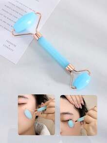 2pcs Face Beauty Massage Set, Dual Roller, Triangle Scraper Body Massage Tools Set, Light Blue,Beauty,Skin Care Products,Spa,Self Care,Skin Care Tools,Face Care,Esthetician Supplies,Massage,Face Massage Tool,Face Roller - 彩色 - 查看 8