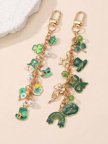 1/2 chiếc mặt dây chuyền thời trang chủ đề Ngày Thánh Patrick: Mũ cỏ ba lá xanh, bia, môi, may mắn, bóng bay, ngọc trai, ngôi sao, thích hợp sử dụng hàng ngày, lễ hội, tiệc tùng, trang trí túi xách, móc chìa khóa xe hơi, ngày lễ của người Ireland. - Nhiều màu - Xem 3