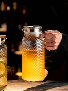 1 pieza Jarra de agua hermética transparente - Dispensador de bebidas a prueba de fugas con tapa, diseño de pico de fácil vertido para jugo, té helado y leche - Multicolor - Ver 5