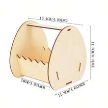 2个装复活节木制鸡蛋篮架，DIY彩绘木盒鸡蛋架，复活节礼物，派对装饰 - 杏色 - 查看 3