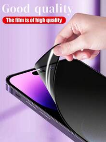 5pcs Ceramic Matte Anti-Peeping Screen Protector, Ceramic Matte Texture, Smooth Touchscreen, Obvious Side Privacy Protection, Water/Sweat Resistant Coating, Compatible With IPhone 17E/17 Pro Max/17 Pro/17 Air/17/16 Pro Max/16 Pro/16 Plus/16/15 Pro Max/15 Pro/15 Plus/15/14/13/12 And Other Models - Black - View 4