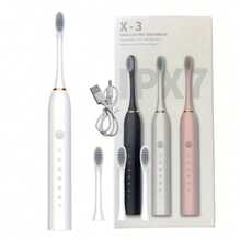 Sound Wave Electric Toothbrush With 6 Modes And Intelligent Timer, Rechargeable USB Oral Care For Men And Women, Including Suitable For Sensitive Gums And Teeth - White - View 11