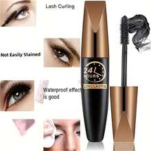 8D Fiber Waterproof Mascara - Black, Creates Thick, Curled Lashes With A Lash Extension Effect, Long-Lasting For 24 Hours