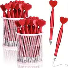 6pcs/12pcs Heart-Shaped Plastic Ballpoint Pens, For Adults Office, School Students Stationery, Twist Plastic Pens, Suitable For Valentine's Day Gifts, Wedding Signing Pens - Multicolor - View 9