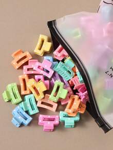 30个彩色波点方形迷你发夹，简约可爱女孩发饰 - 彩色 - 查看 6