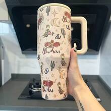 HYDRO-40 Ounces - - Stainless Steel Portable Water Bottle, Equipped With A Straw And Handle, Double-Layer Vacuum Insulated Stainless Steel Water Bottle, High-Quality Summer Drink Container, Using Vacuum Insulation Technology, Large Capacity, Suitable For Exercise, Travel, Outdoor Activities, Fitness, Office Use, Teacher Gifts, Valentine's Day Gifts, Birthday Gifts, Thanksgiving Gifts, Christmas Gifts, Halloween Gifts, Halloween Party Gifts, Party Supplies, Etc. For Various Occasions. - Bò miền Tây - Xem 2