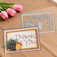 Creative Thank You Dies, DIY Scrapbooking Album And Embossing Stencil, Greeting Card Making Tool, Card Paper Cutting Crafts ,Gift Card Making Template Die Cuts. - Silver - View 4