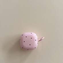 Minimalist Pink Base Black Polka Dot Earphone Case With Hanging Loop, Compatible With Huawei Freebuds 7i, Freebuds 2, Freebuds SE3, Freebuds 5i, Pro 3 Earphone Cases, Cute Korean Style - Pink - View 11