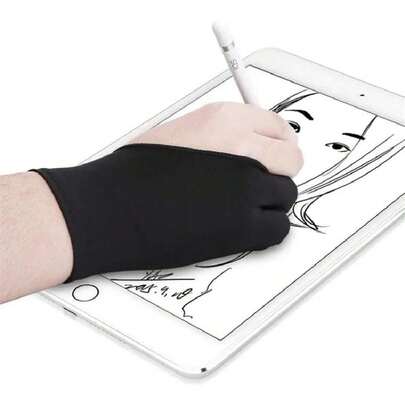 2pcs Guantes para 2 Dedos Protección Papel O Tableta De Dibujo Digital Guantes ambidiestros para dibujar en tablets y iPads - Con dos dedos - Protege de la suciedad y reduce la fricción (M),40844381