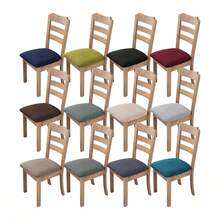 1/2/4/6pcs Plaid Pattern Stretch Dining Chair Covers, Removable & Washable Chair Slipcovers For Dining Room, Kitchen - Multicolor - View 1