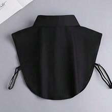 1pcs Ladies Removable Striped Shirt Collar, Pointed Fake Collar With Modest Decoration, Casual Polyester Knitted Accessories, Suitable For Spring, Autumn And Winter - White - View 7