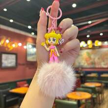 Mattel K-Pop 女巫组合毛球钥匙扣吊坠，背包挂饰，汽车钥匙链，可爱钥匙圈，卡通情侣包包挂饰，冬季 - 彩色 - 查看 10