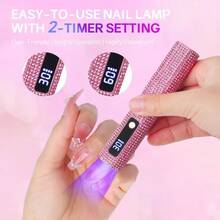 Đèn UV/LED cầm tay di động, có thể làm khô tất cả các loại sơn gel móng tay, dụng cụ làm móng nghệ thuật, đèn làm khô móng nhanh chóng sạc qua USB. - Nhiều màu - Xem 6