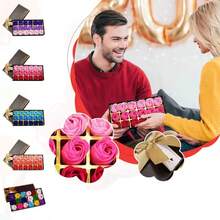 18块玫瑰花香皂礼盒浪漫香氛沐浴皂花仿真花婚礼情人节礼物创意手工礼品 - 彩色 - 查看 3