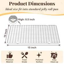 Baker's RacksEstantes de refrigeracion para cocinar y ornear 2 estantes de alare de reilla de 10 x 15 pulgadas para ornear en orno ornear asar asar Apto para lavaplatos apto para tocino - Se adapta aBaker's racks - como en la foto - Ver 2