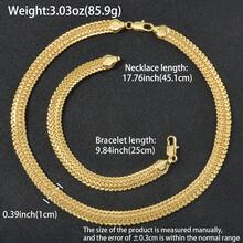2PCS Fashion Personality 750 Italy 14k Copper Plated Double Strand Interwoven Byzantine Necklace Emperor Chain Men Women Daily Party Banquet Festival Wear - Gold - View 8